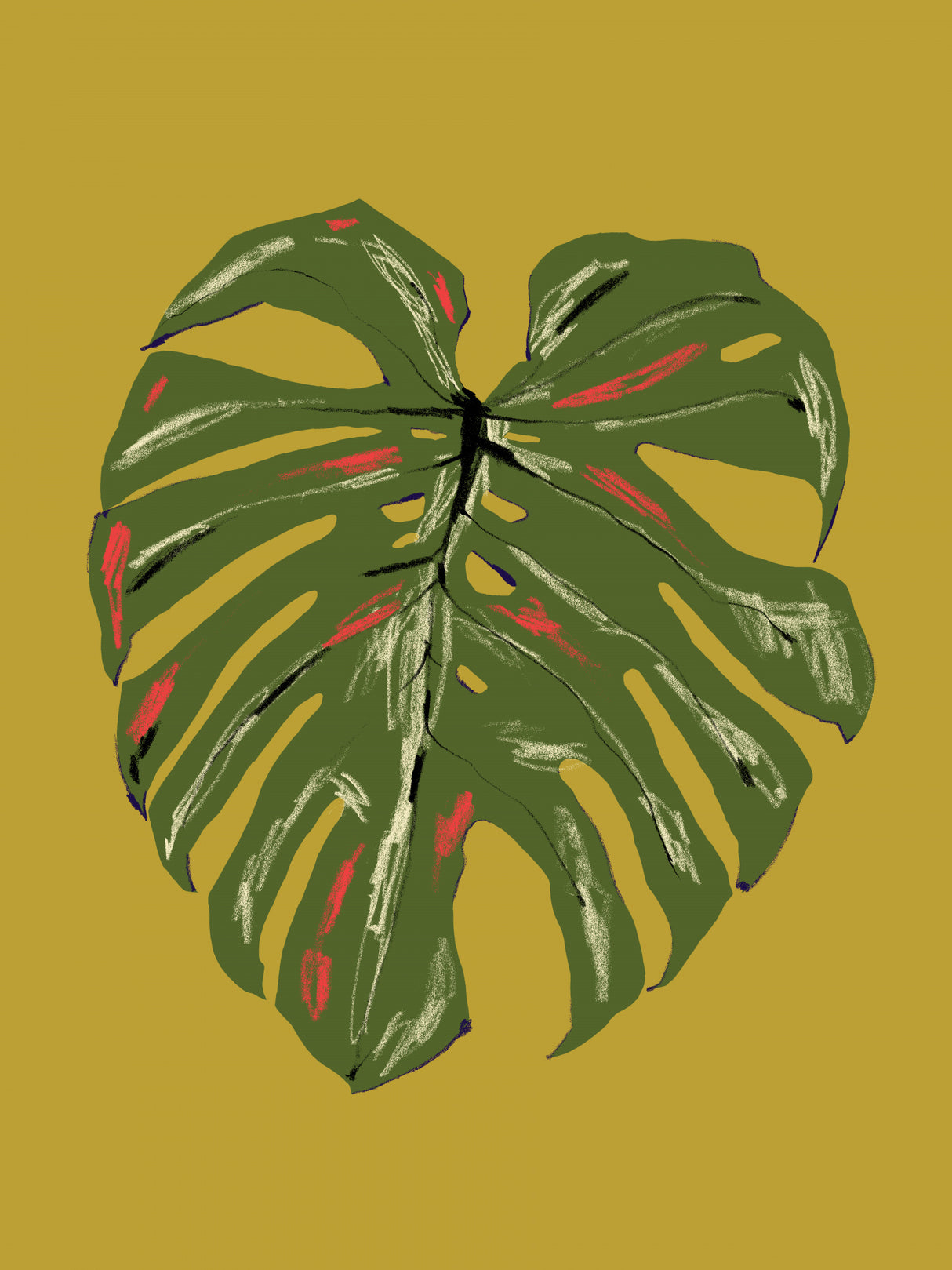 Monstera Leaf Green Poster och Canvastavla
