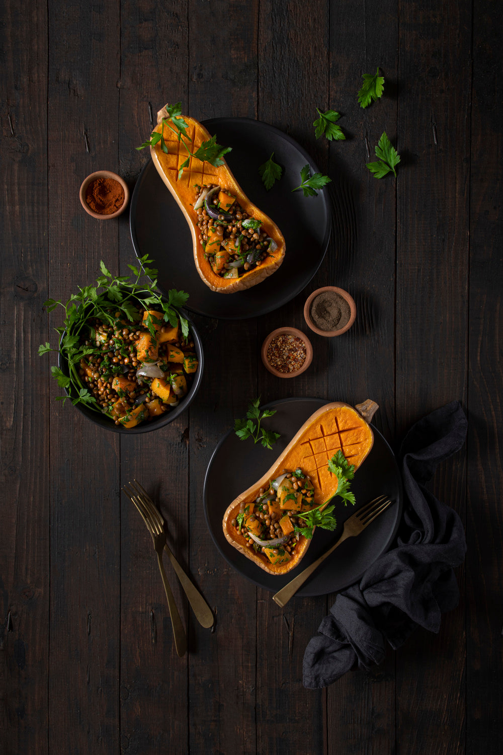 Roasted butternut and lentil salad Poster och Canvastavla