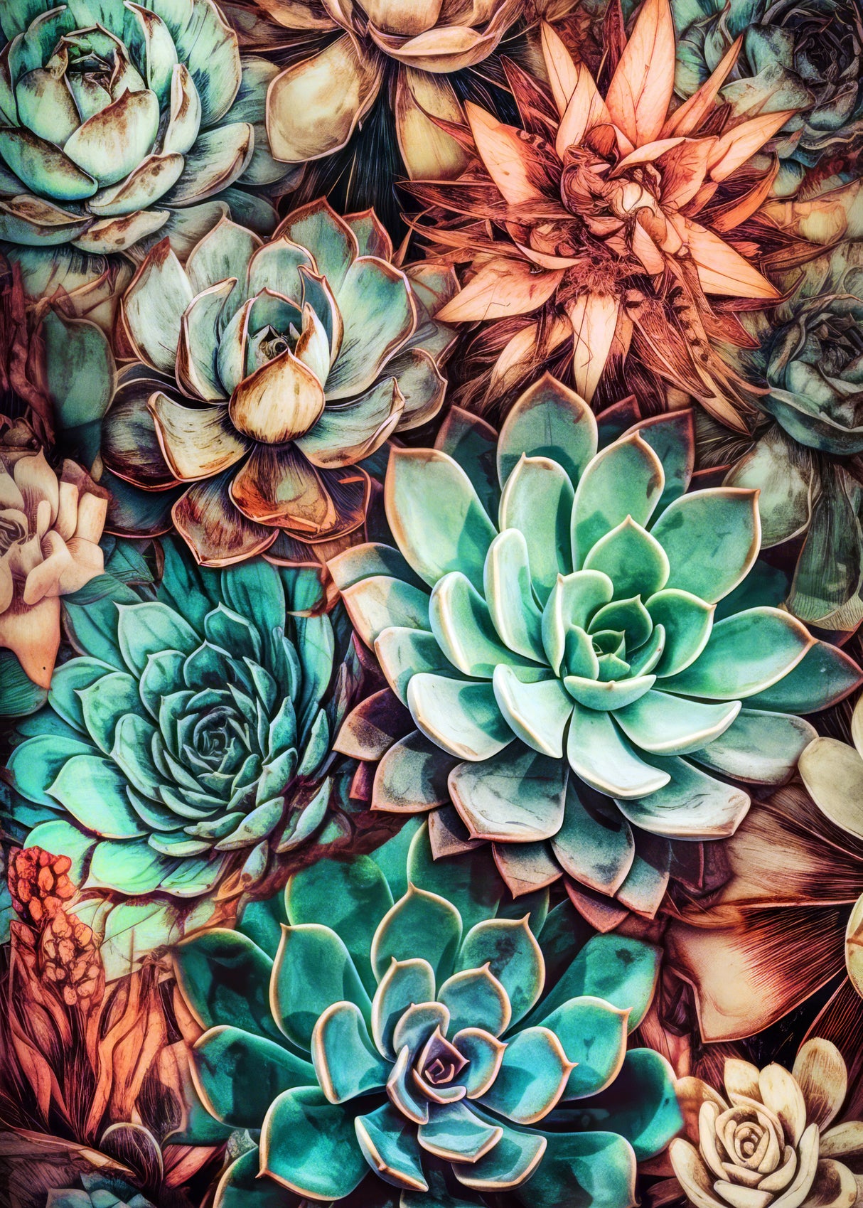 Succulents and cactus 3 Poster och Canvastavla