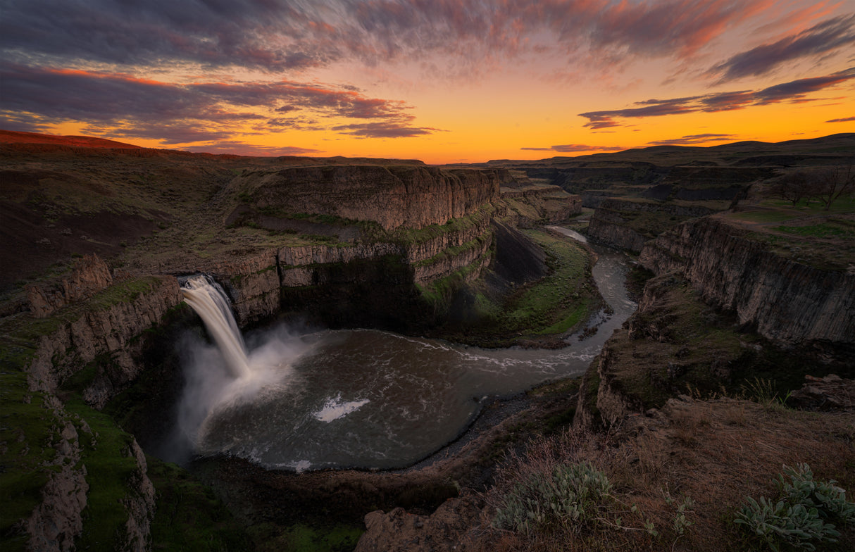 Palouse Falls Sunset Poster och Canvastavla