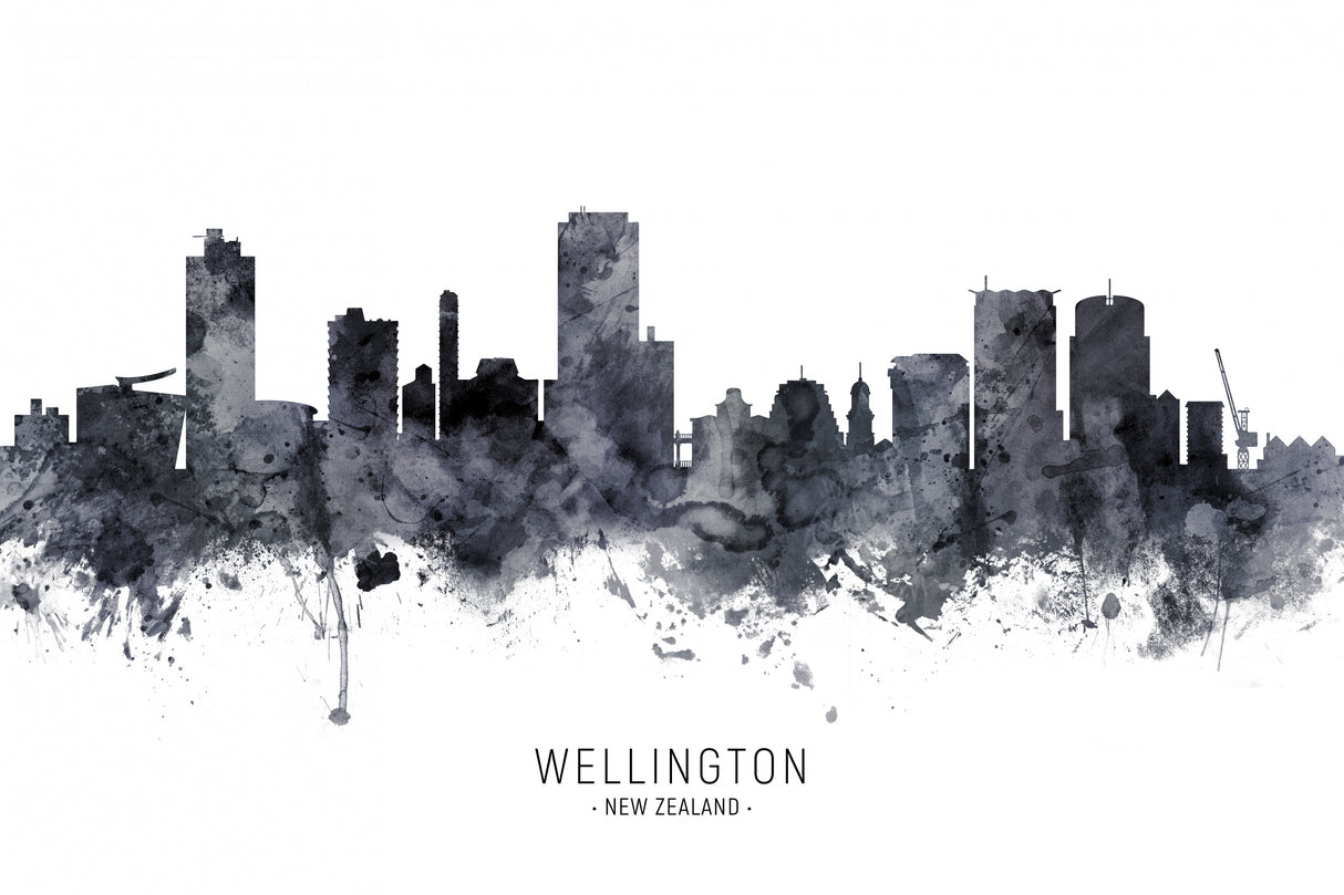 Wellington New Zealand Skyline Poster och Canvastavla