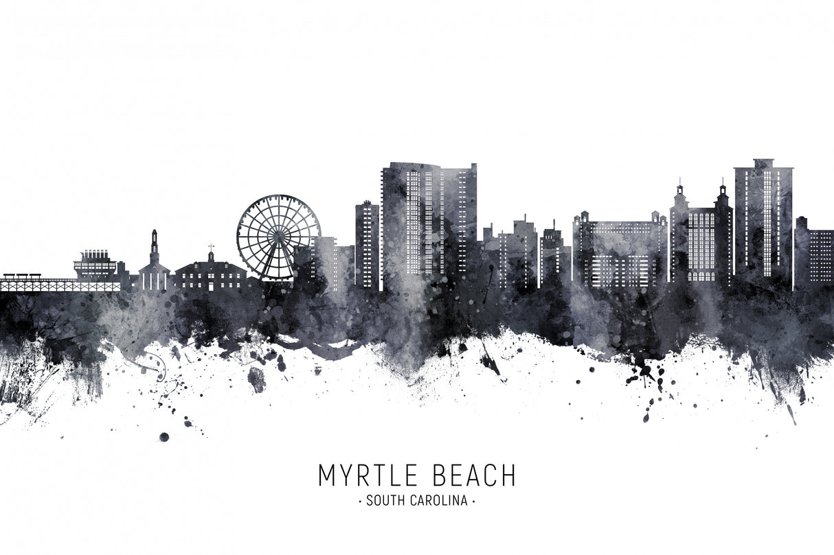 Myrtle Beach South Carolina Skyline Poster och Canvastavla