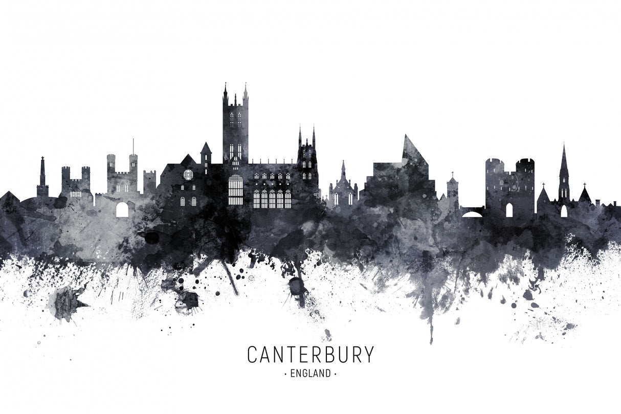 Canterbury England Skyline Poster och Canvastavla