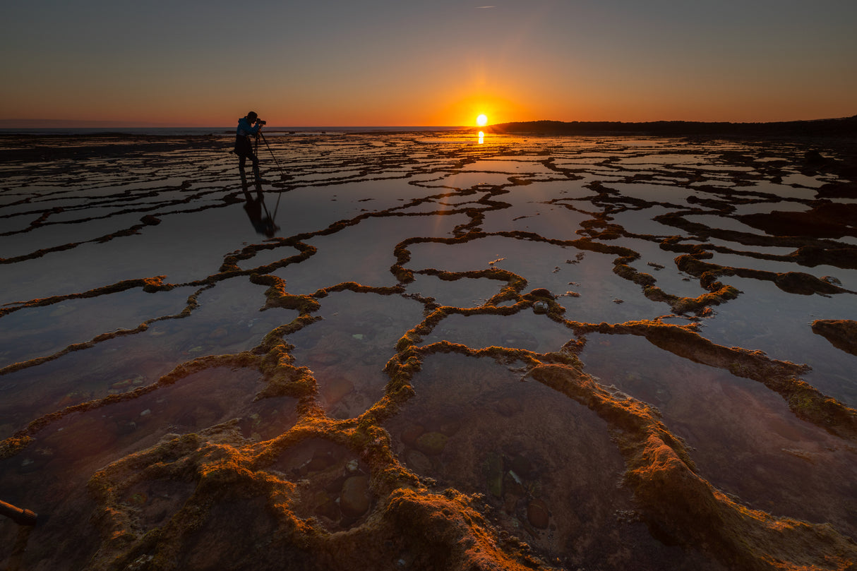 Sunset at beach of Portugal Poster och Canvastavla