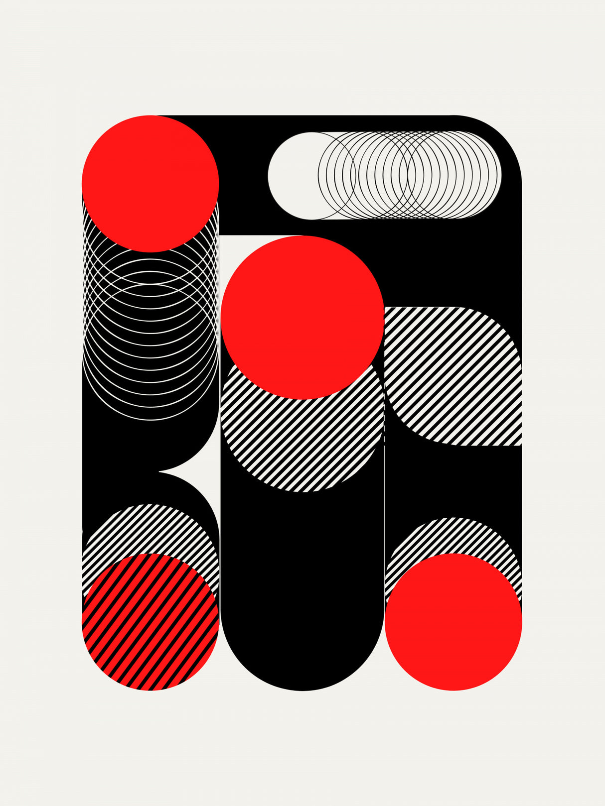 Geometrical Play With Coil and Stripes Poster och Canvastavla