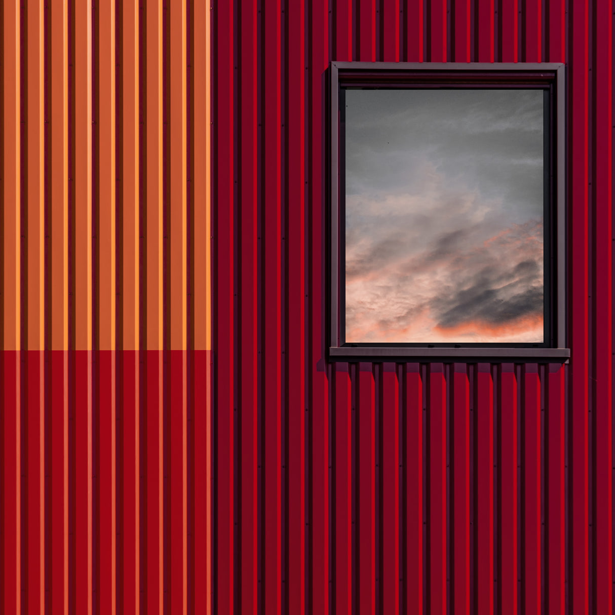 Red with a touch of sky Poster och Canvastavla