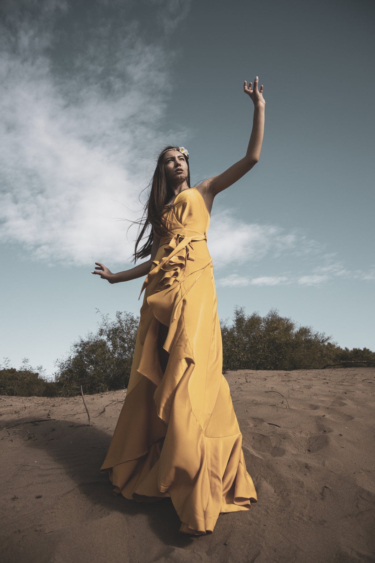 woman in yellow dress Poster och Canvastavla