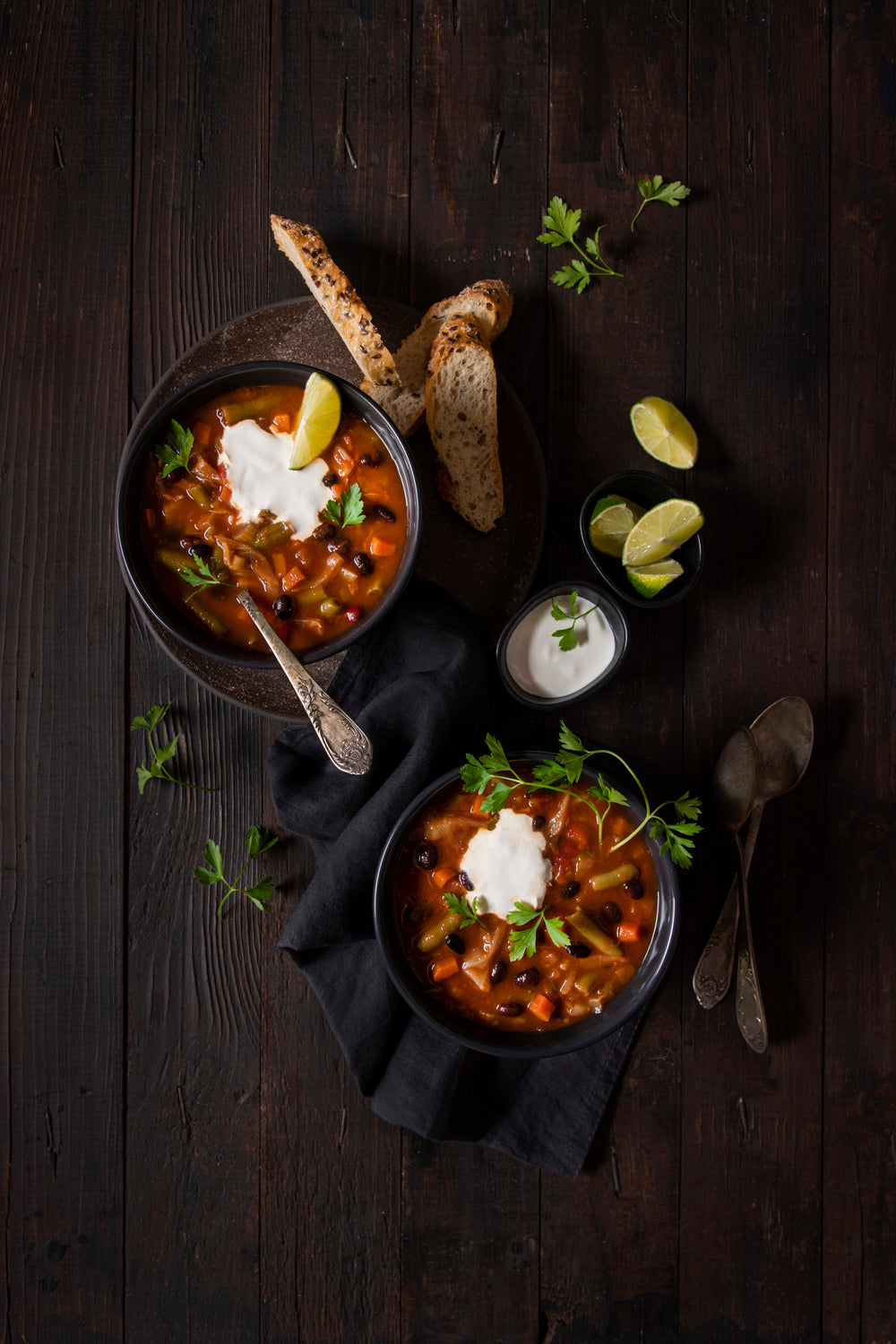 Black Beans and Cabbage Soup Poster och Canvastavla