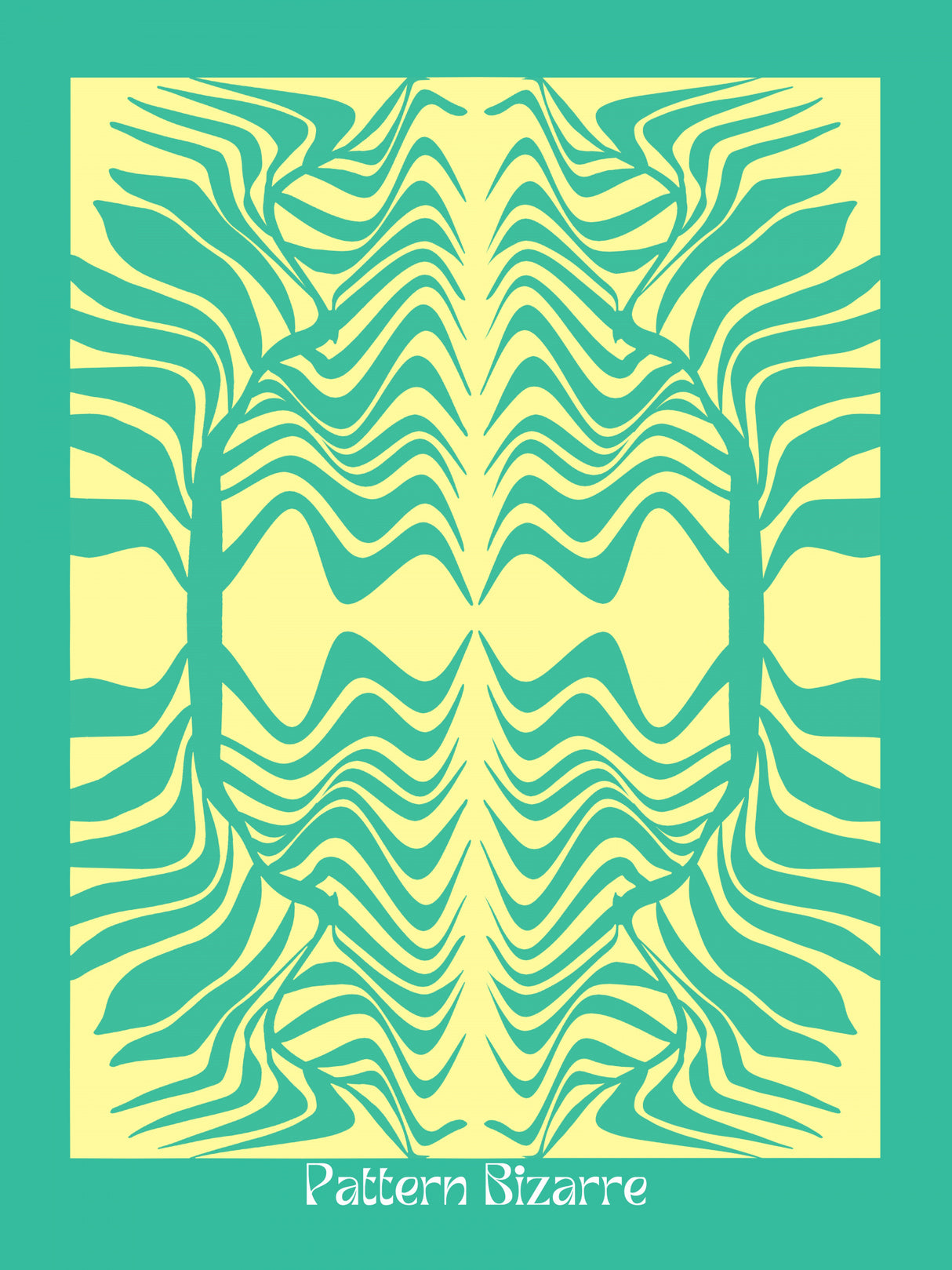 Pattern Bizarre Tropical Palm Leaf In Green Poster och Canvastavla