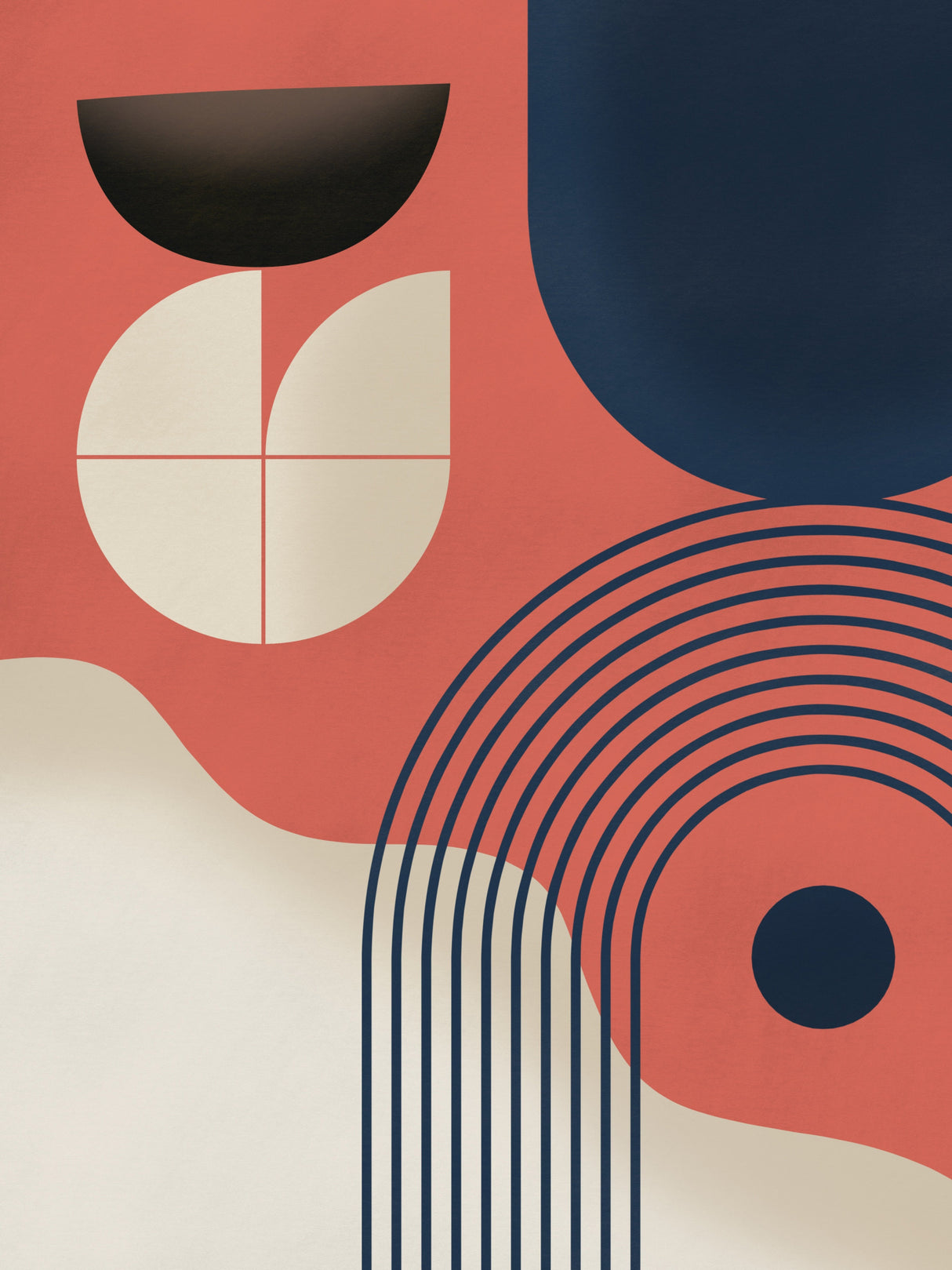 Mid Century Painting Poster och Canvastavla