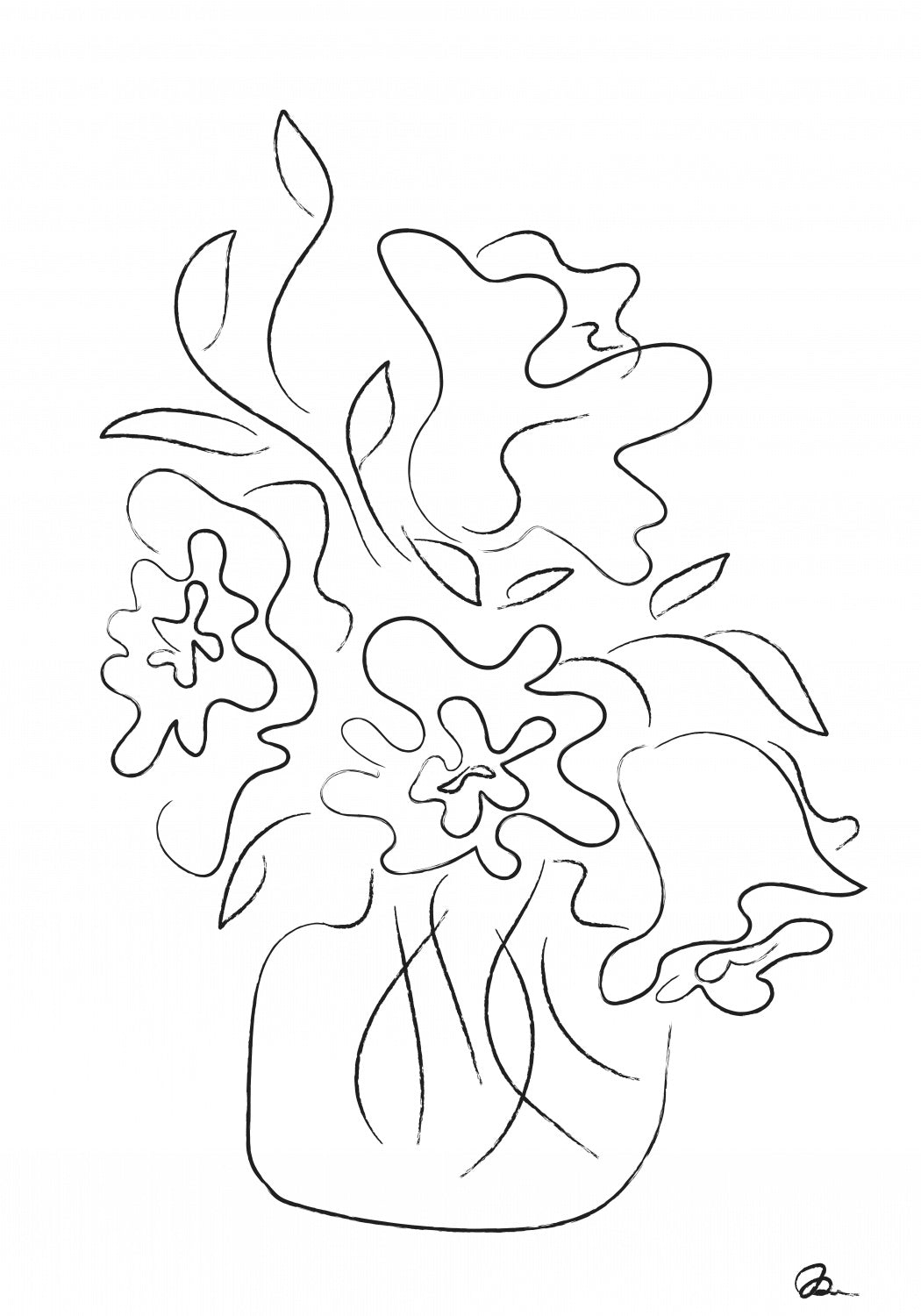 Flower Bouquet White Poster och Canvastavla