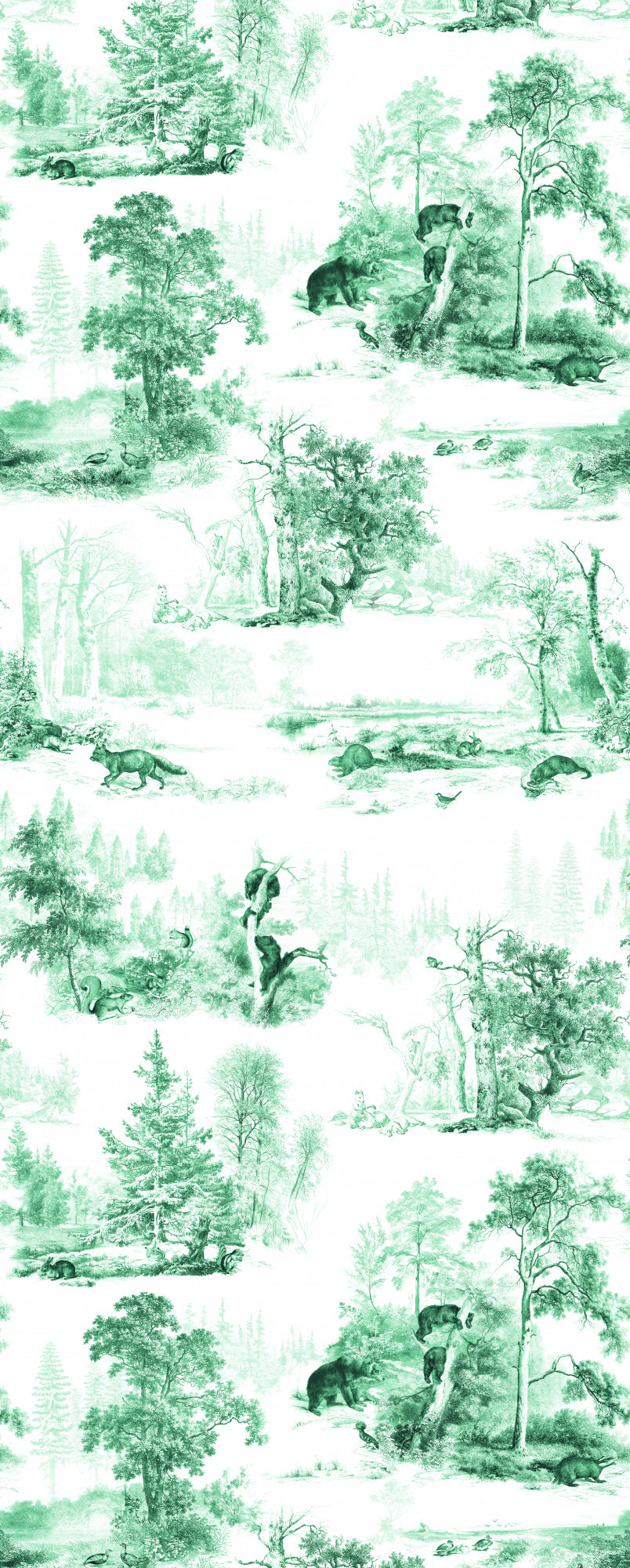 Hl012 Woodlands Green 1206mm X 3000mm Poster och Canvastavla