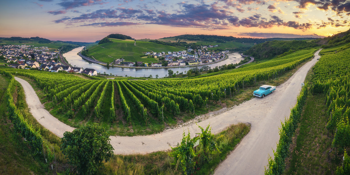 Hamm / Konz - Moselschleife with Chevy Bel Air Poster och Canvastavla