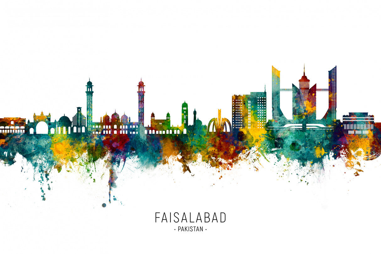 Faisalabad Pakistan Skyline Poster och Canvastavla