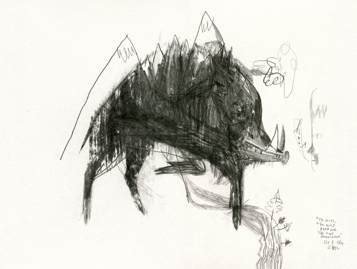 The Wild Boar, the River and the Two Mountains. Poster och Canvastavla