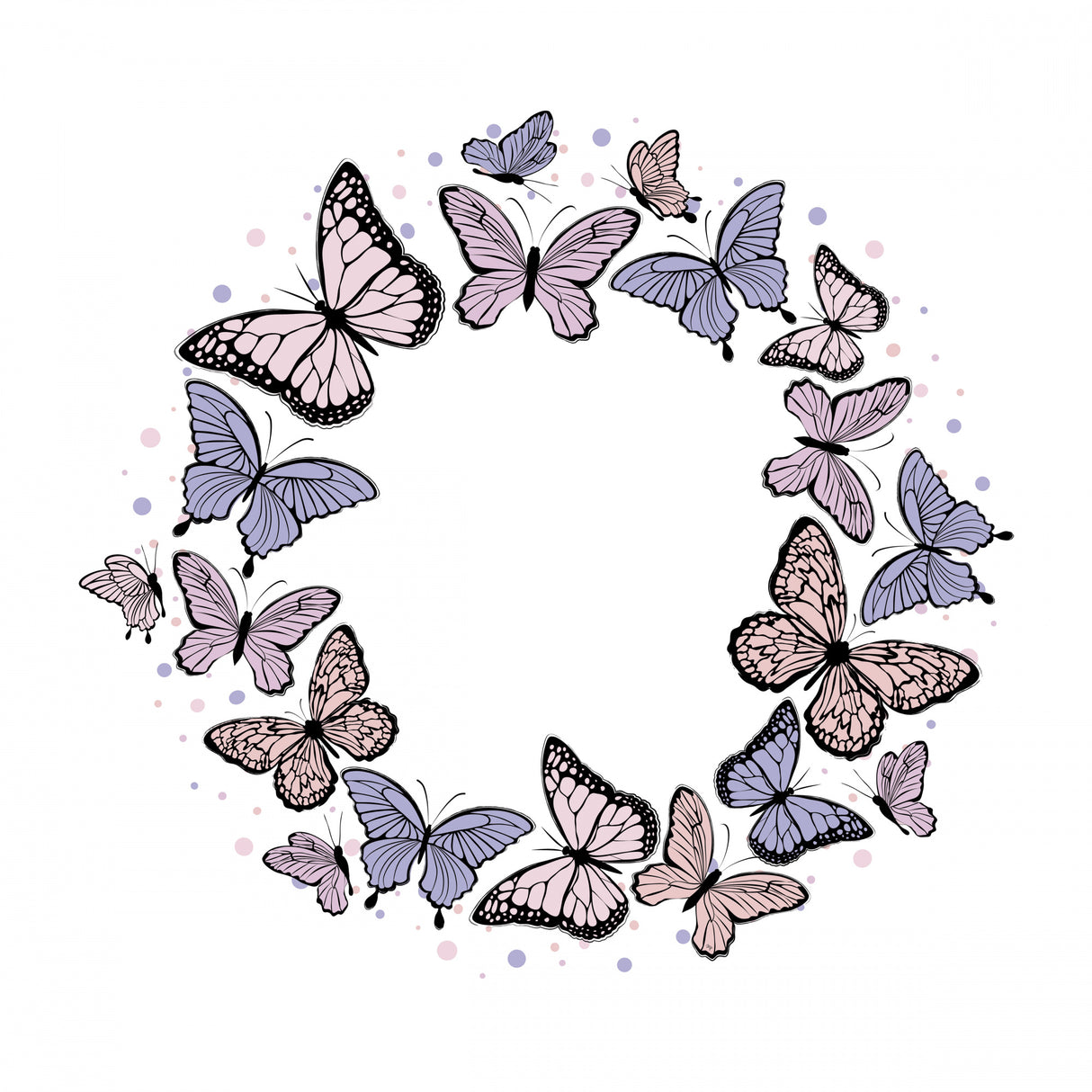 Buttefly Wreath Poster och Canvastavla
