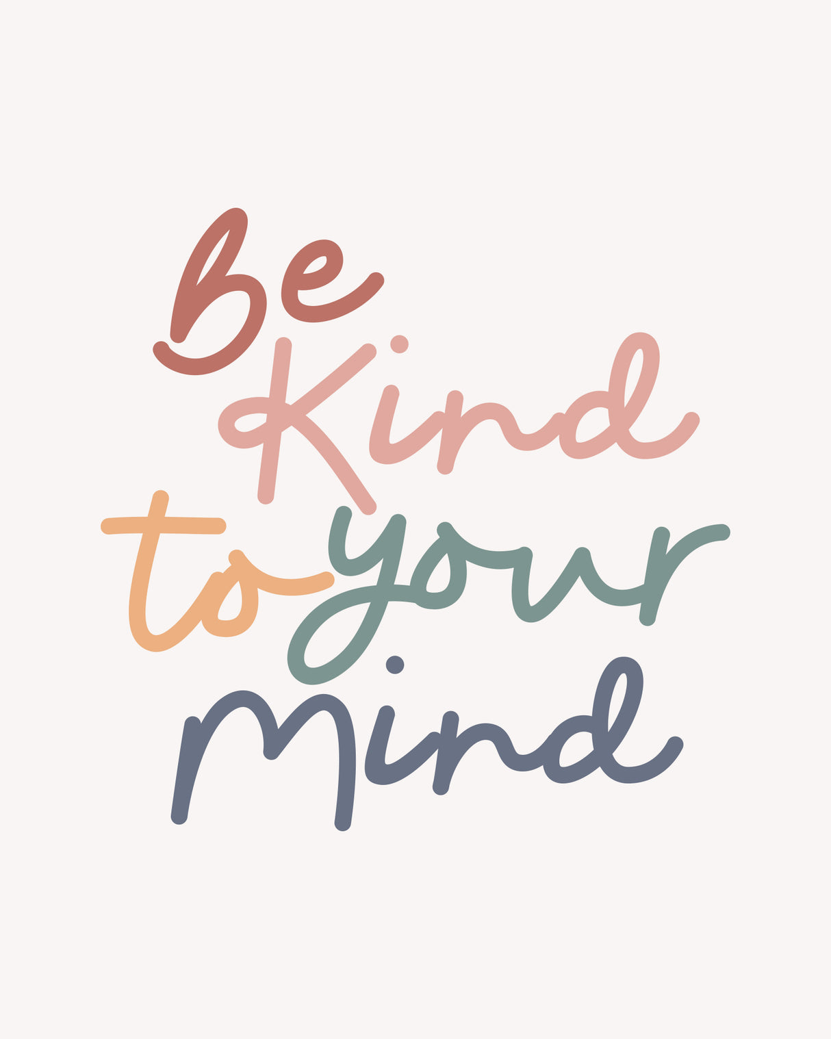 Be Kind To Your Mind Poster och Canvastavla