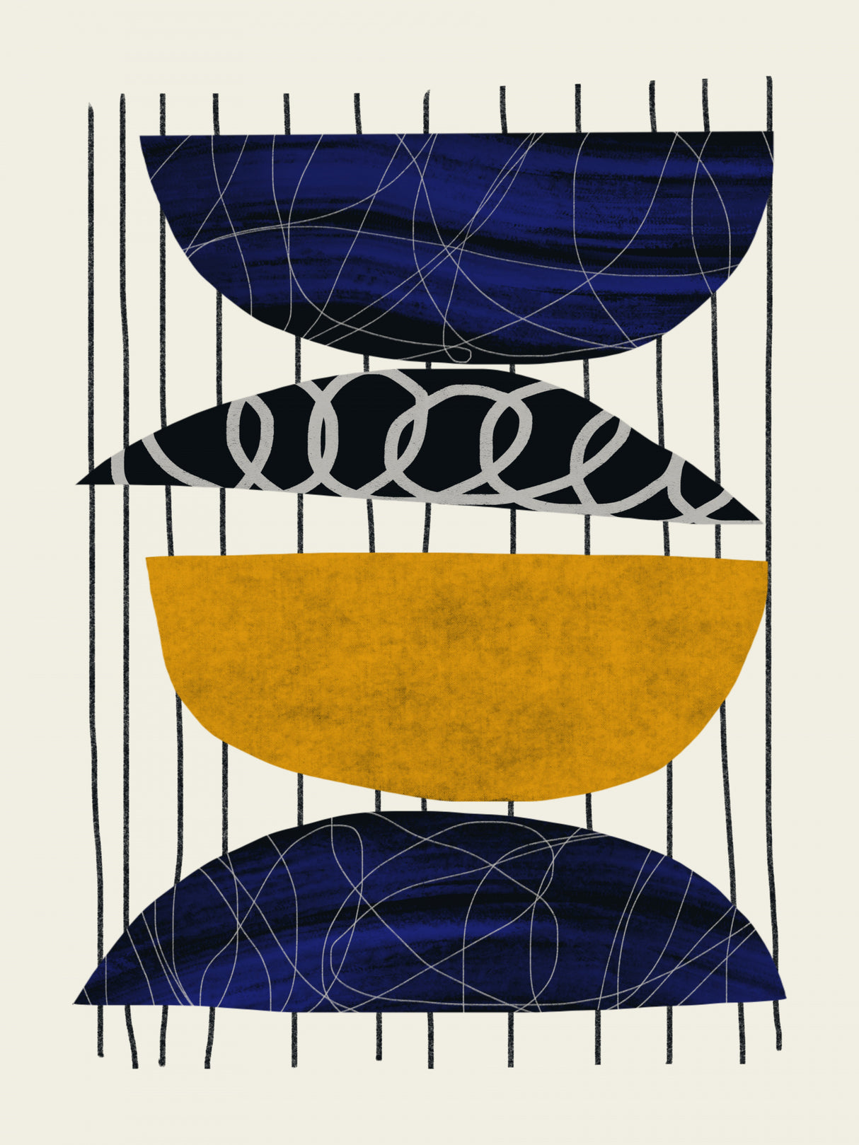 Sphere Cut Out Collage Poster och Canvastavla