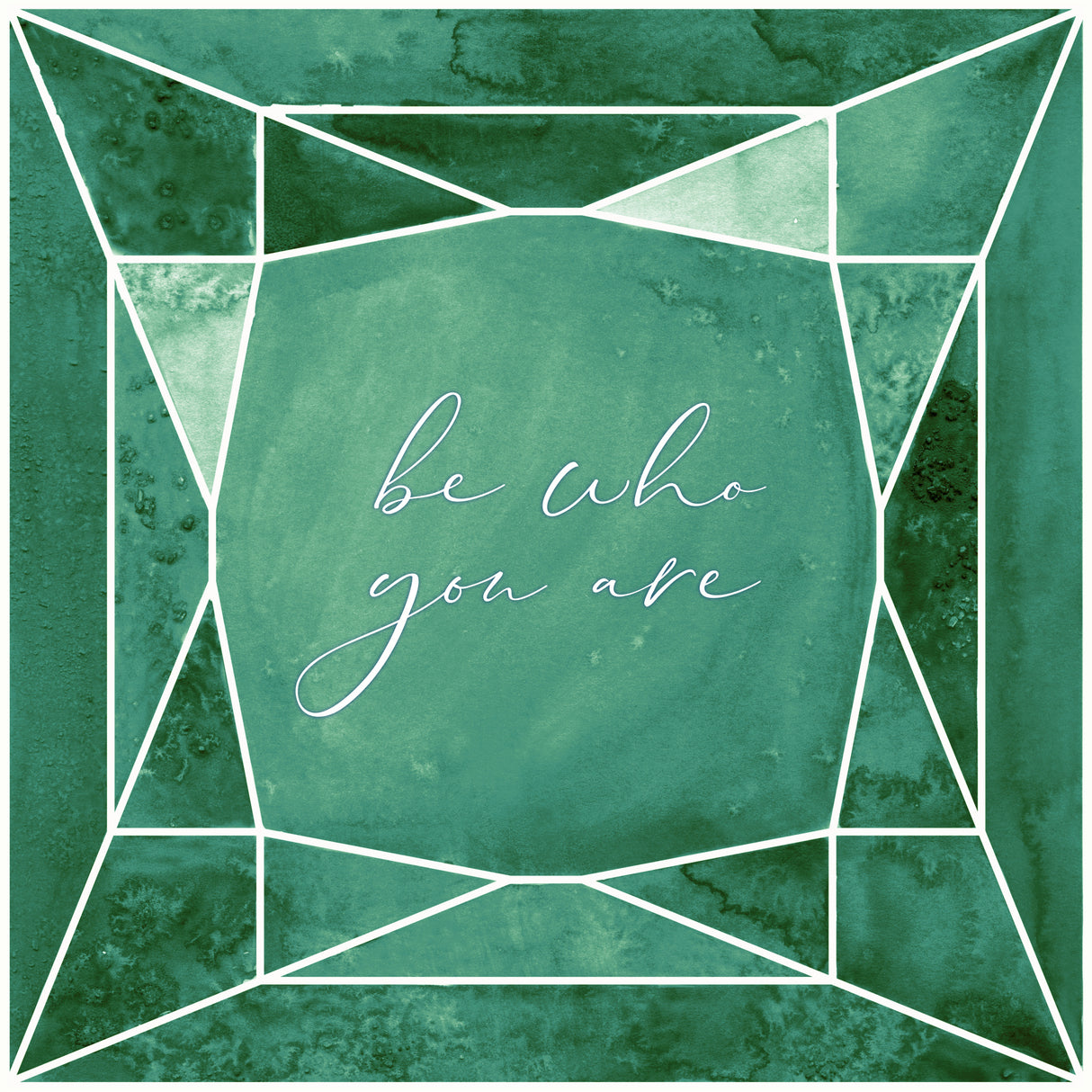 Be who you are gem emerald green Poster och Canvastavla