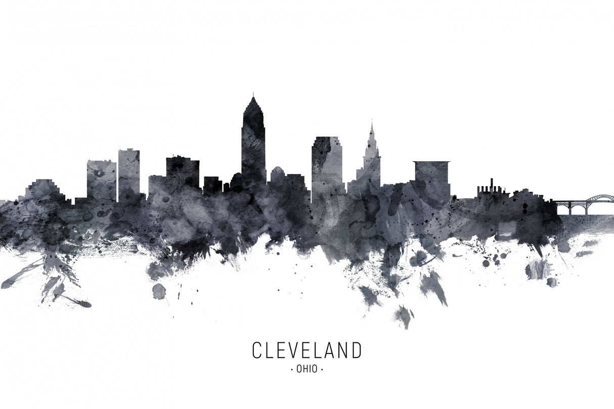 Cleveland Ohio Skyline Poster och Canvastavla