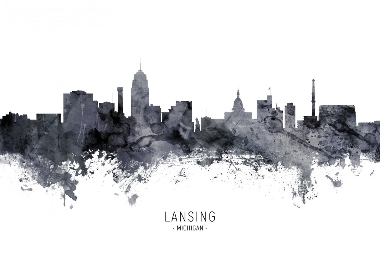 Lansing Michigan Skyline Poster och Canvastavla