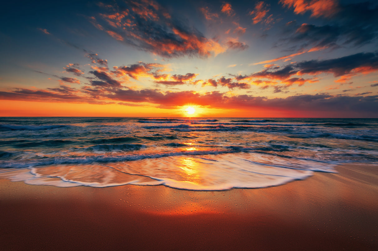 Sea sunrise on the beach coast Poster och Canvastavla