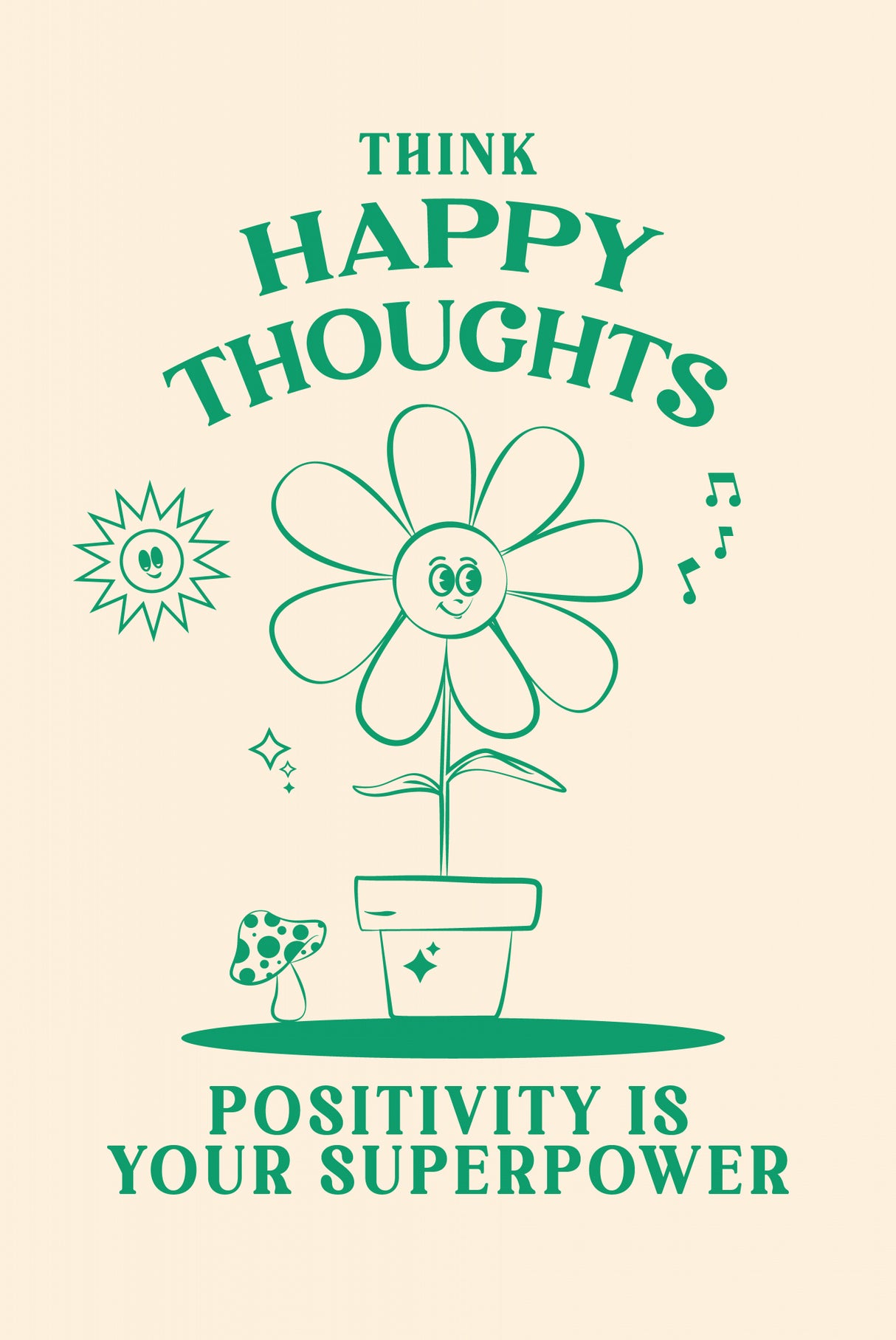 Happy Thoughts Poster och Canvastavla