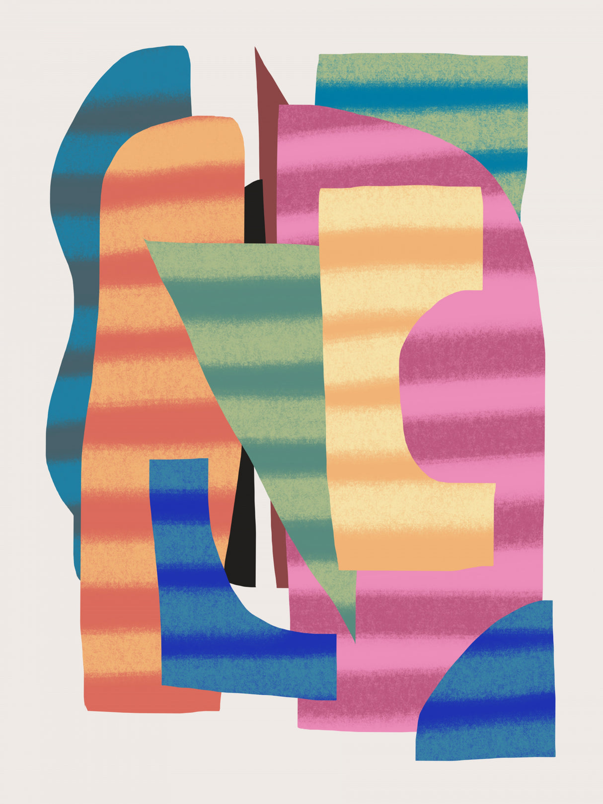 Abstract Stripe Minimal Collage 17 Poster och Canvastavla
