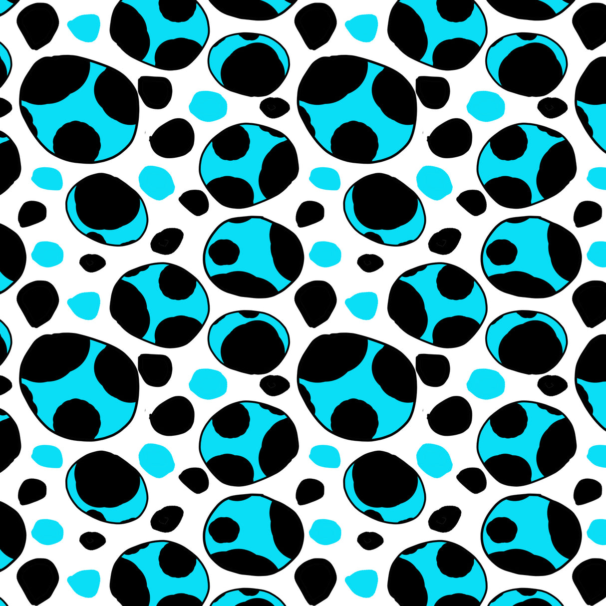 Turquoise Spotty Retro Poster och Canvastavla