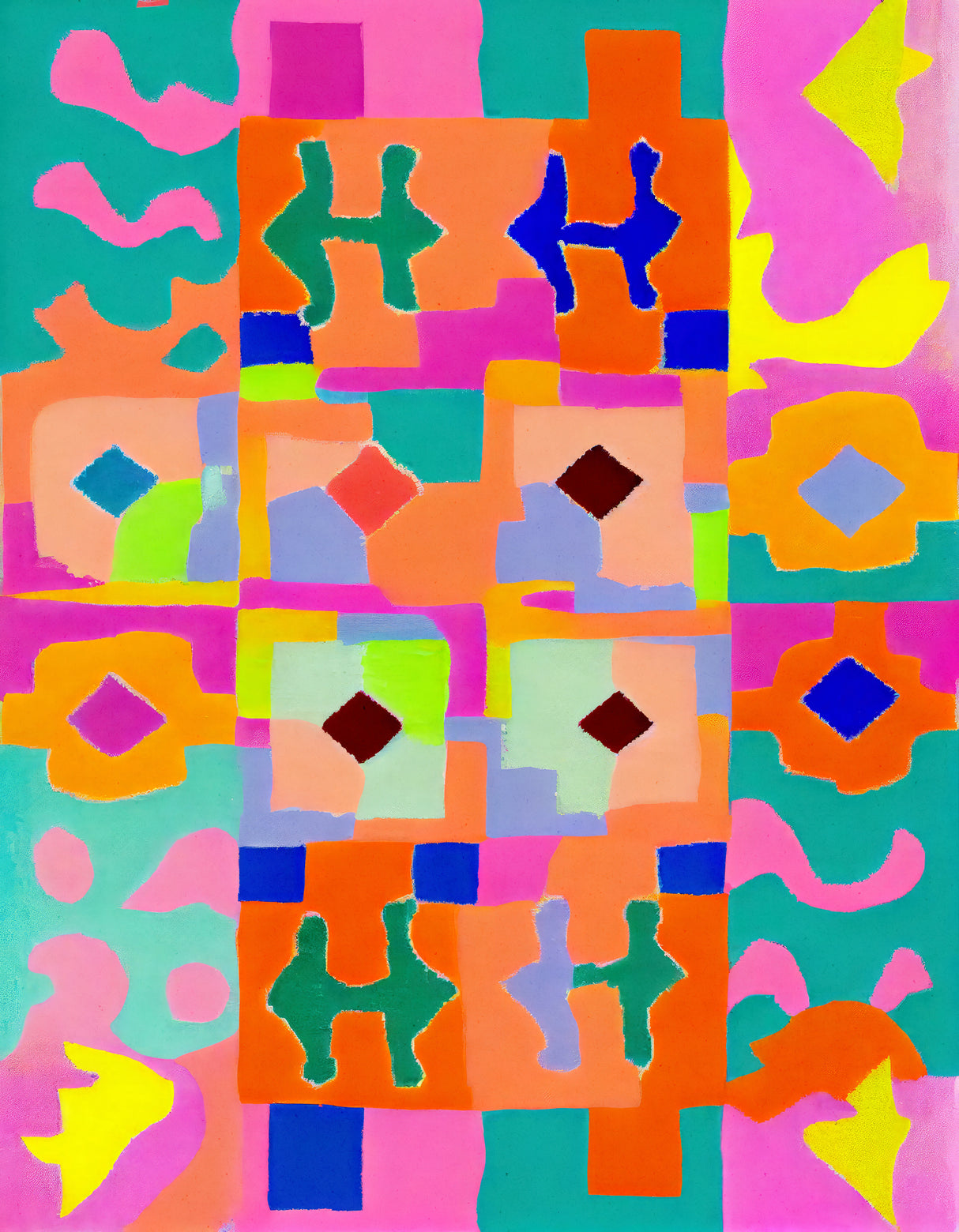 Neon Peru Pattern Poster och Canvastavla