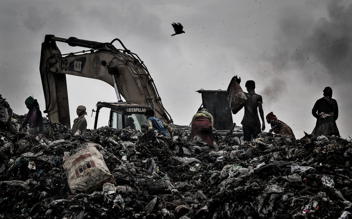 Searching for goods in a dumping site in Dakha - Bangladesh Poster och Canvastavla
