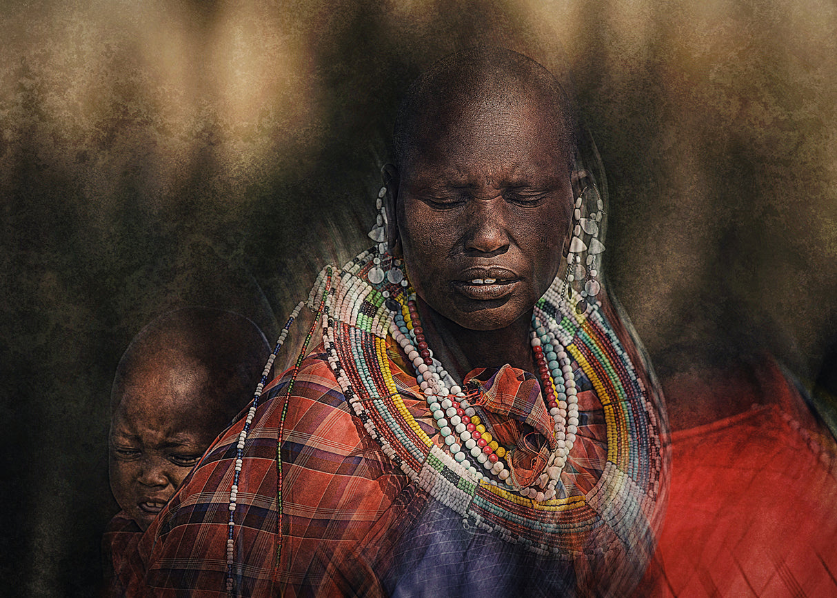 Masai woman with baby Poster och Canvastavla