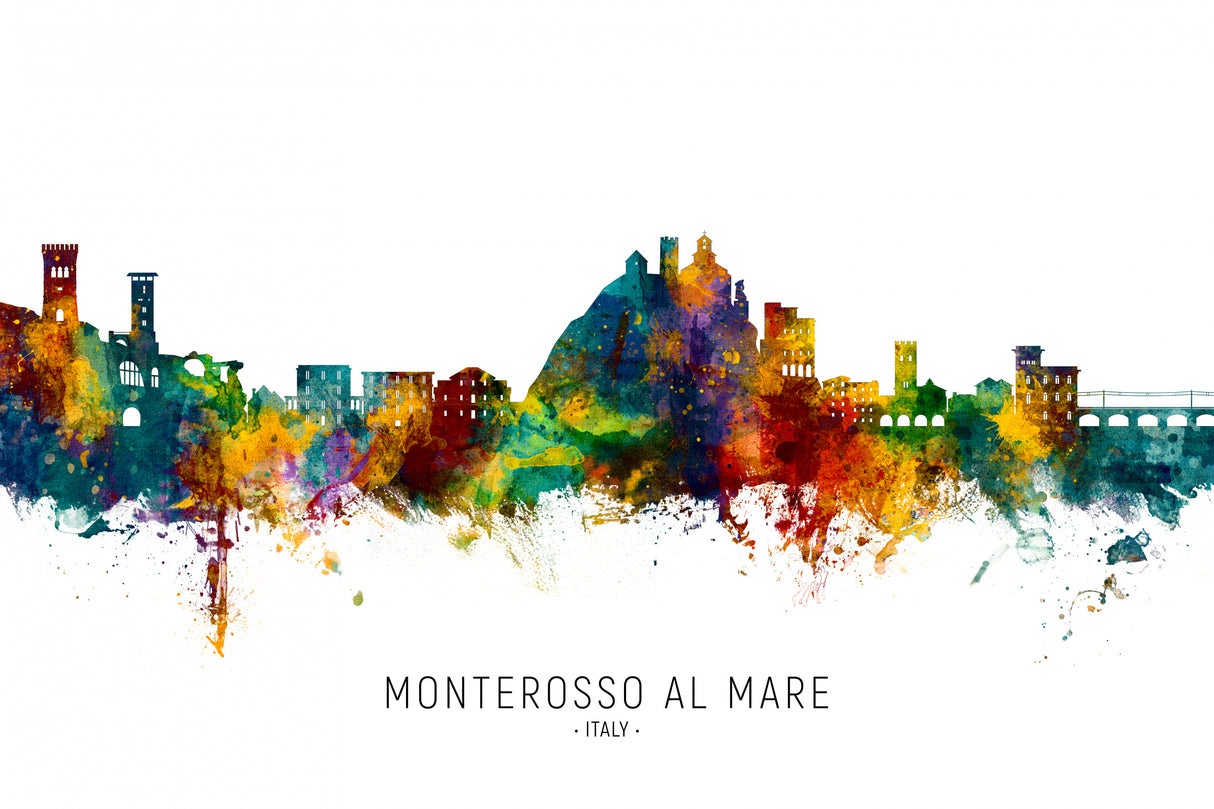 Monterosso al Mare Italy Skyline Poster och Canvastavla