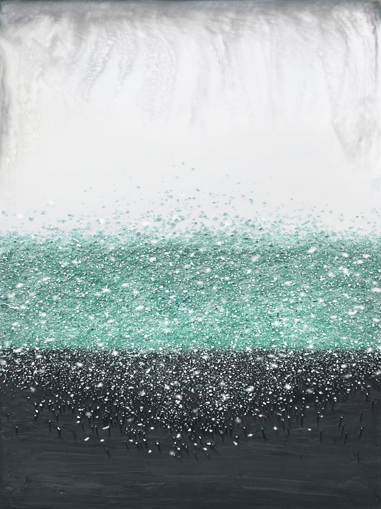 Crystal Rain Green Poster och Canvastavla