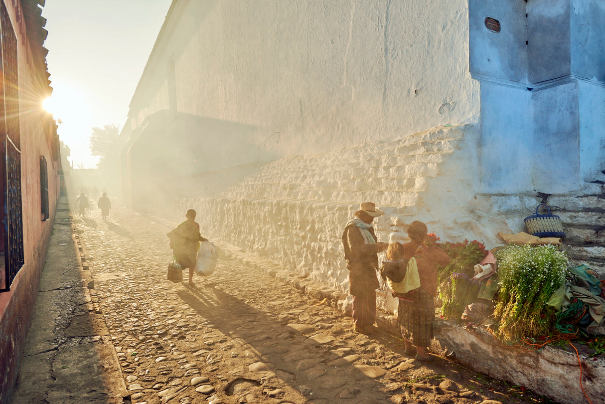 Morning in city Chichicastenango, Guatemala Poster och Canvastavla