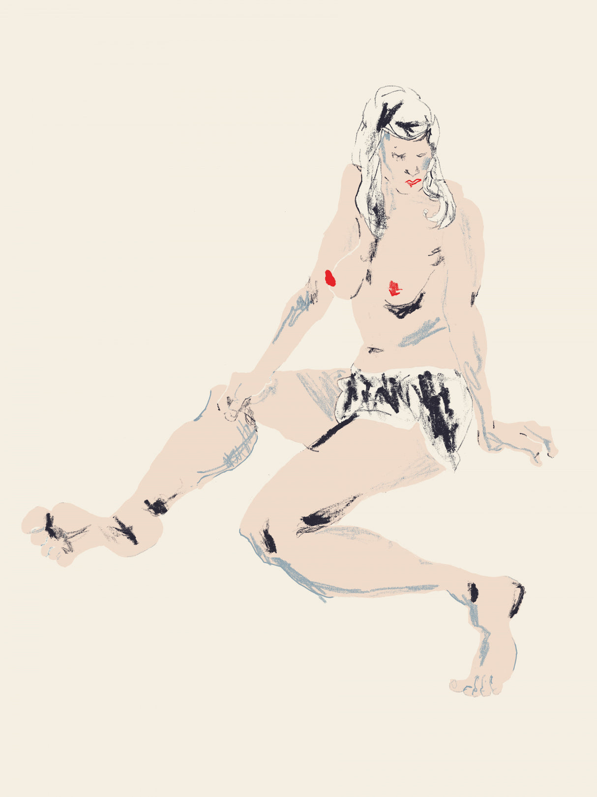 Seated Girl Poster och Canvastavla