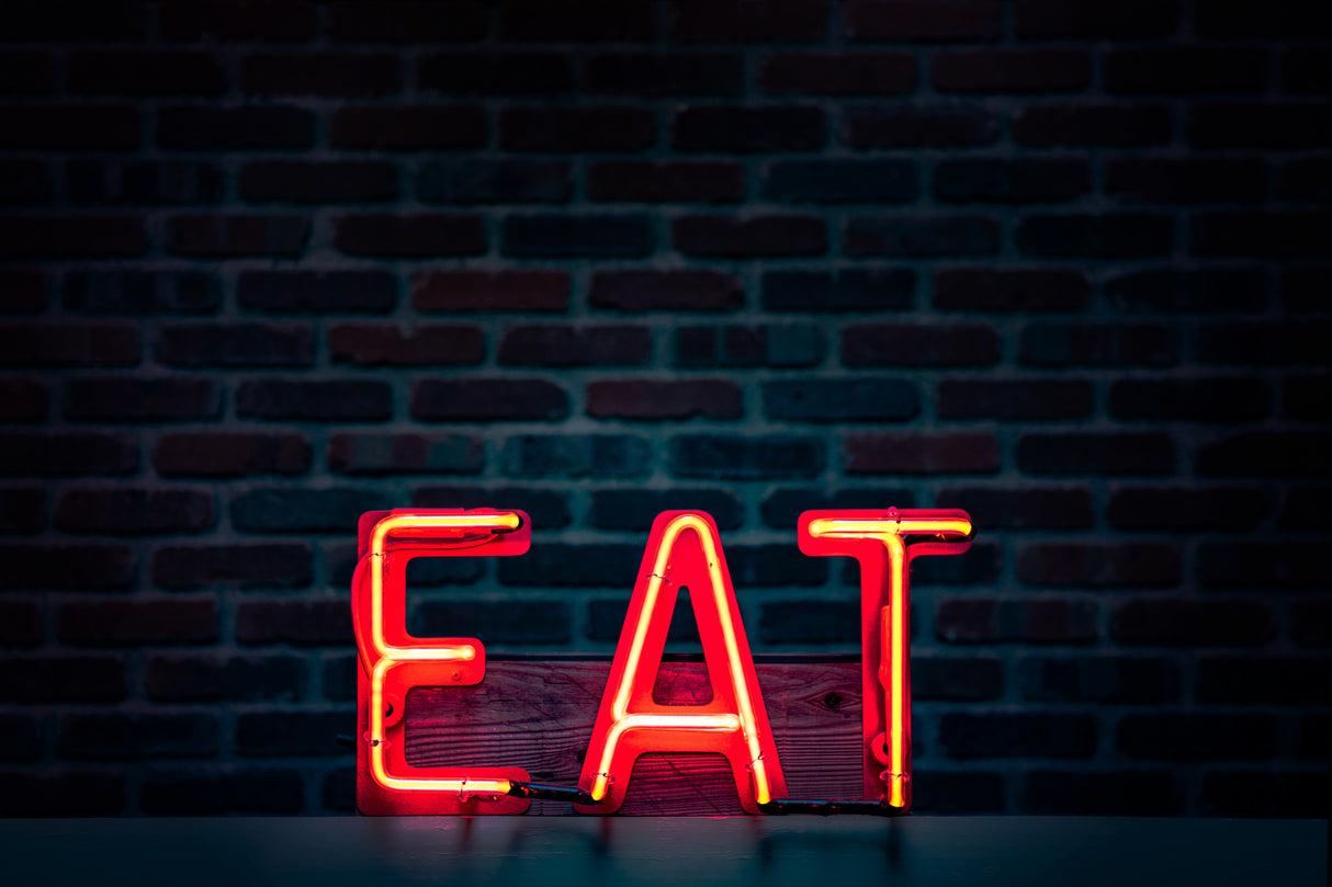 Eat in Neon Poster och Canvastavla