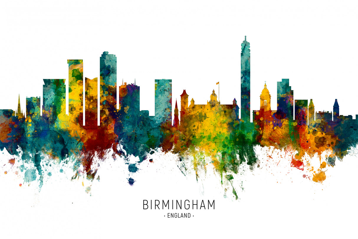 Birmingham England Skyline Poster och Canvastavla