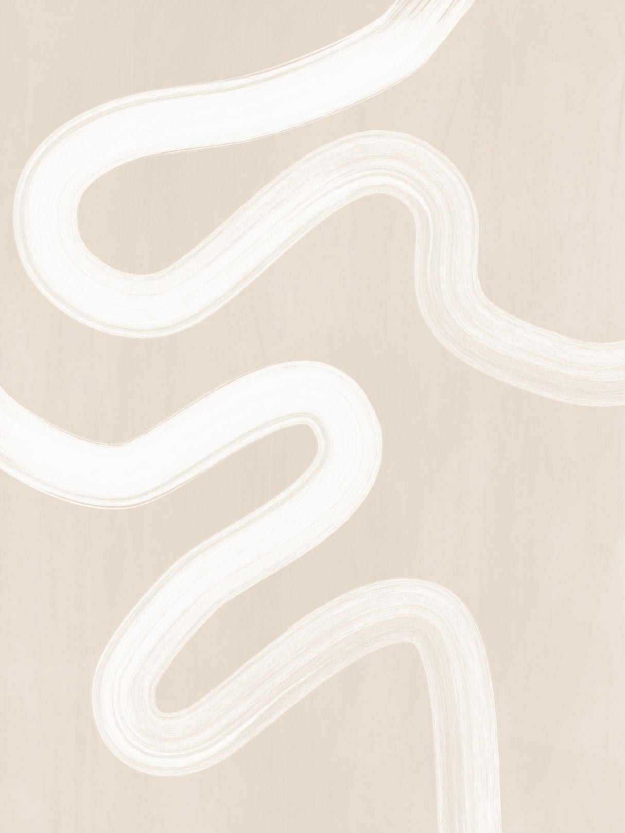 Beige One Line Drawing Poster och Canvastavla