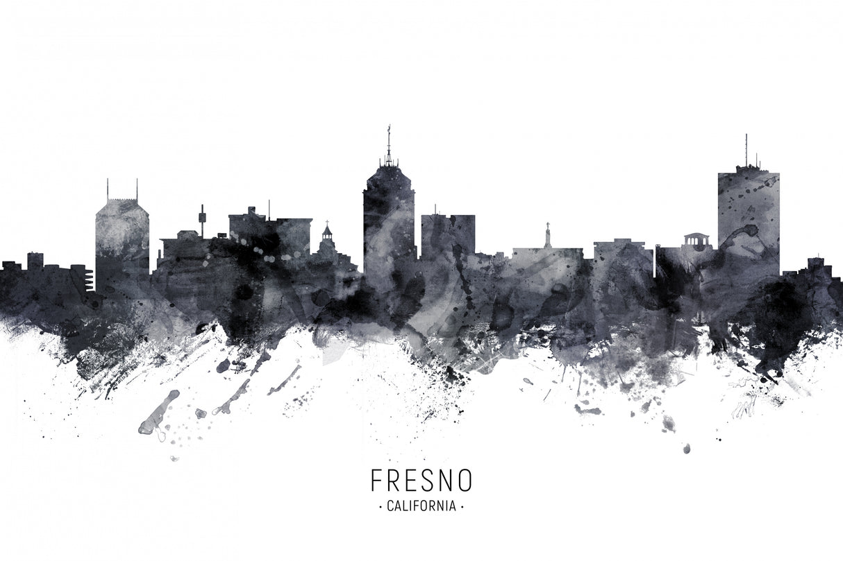 Fresno California Skyline Poster och Canvastavla