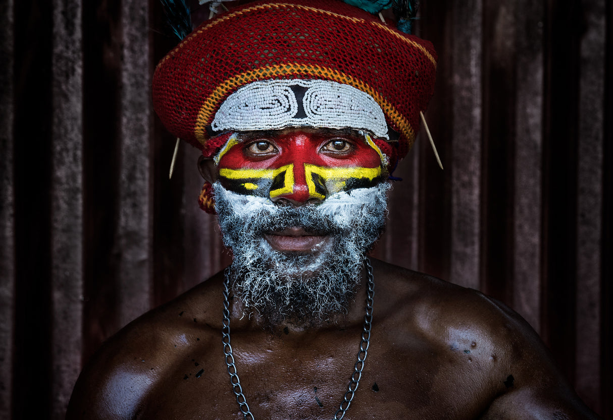 Man at the Mt. Hagel sing-sing festival - Papua New Guinea Poster och Canvastavla