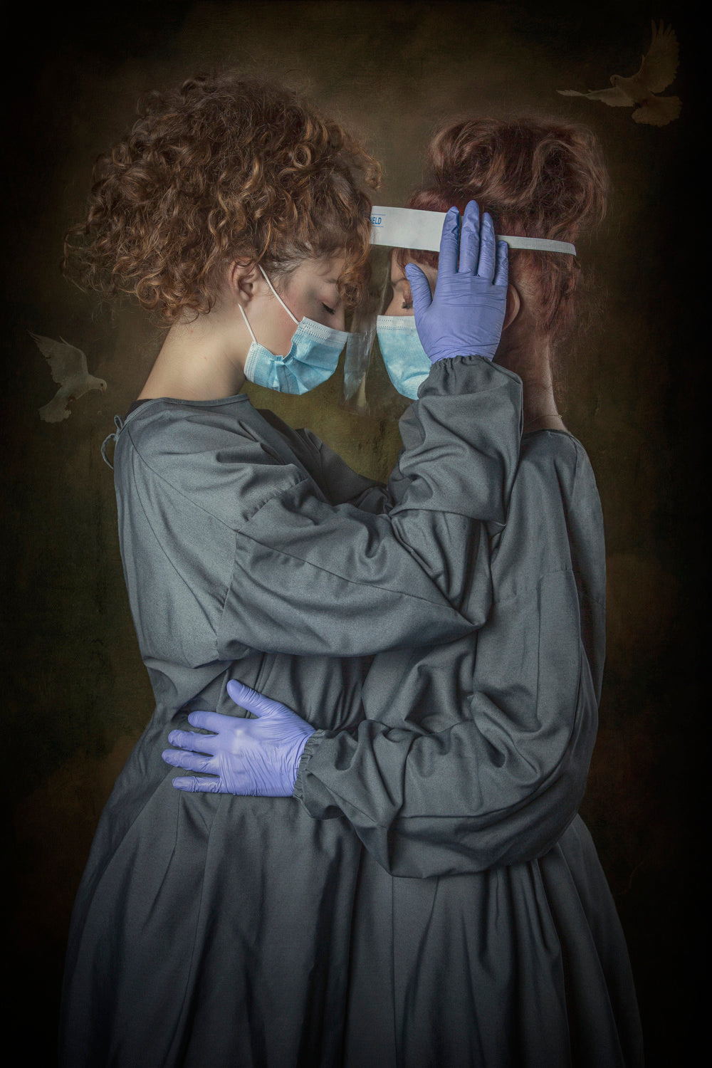 Mother and daughter taking care of each other Poster och Canvastavla