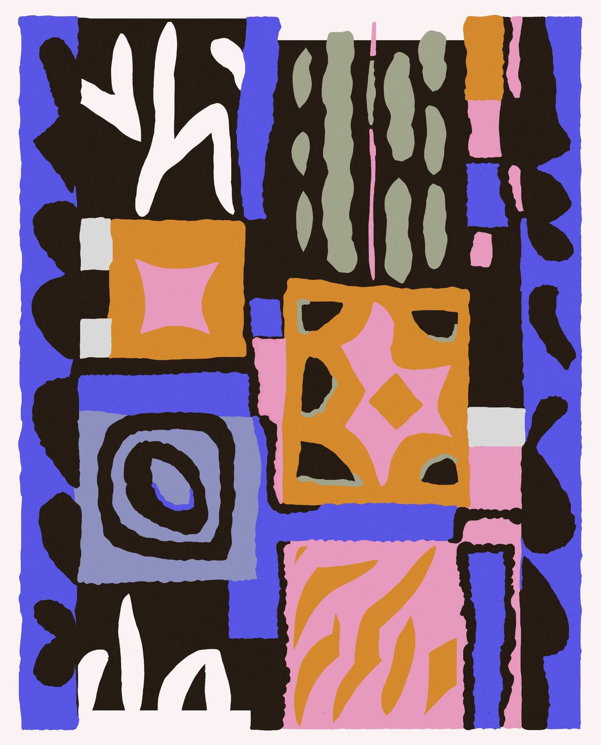 Purple Peru Pattern Poster och Canvastavla