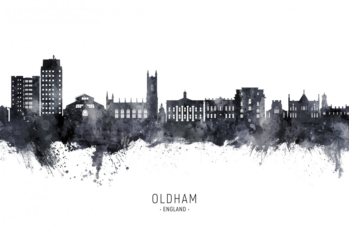 Oldham England Skyline Poster och Canvastavla