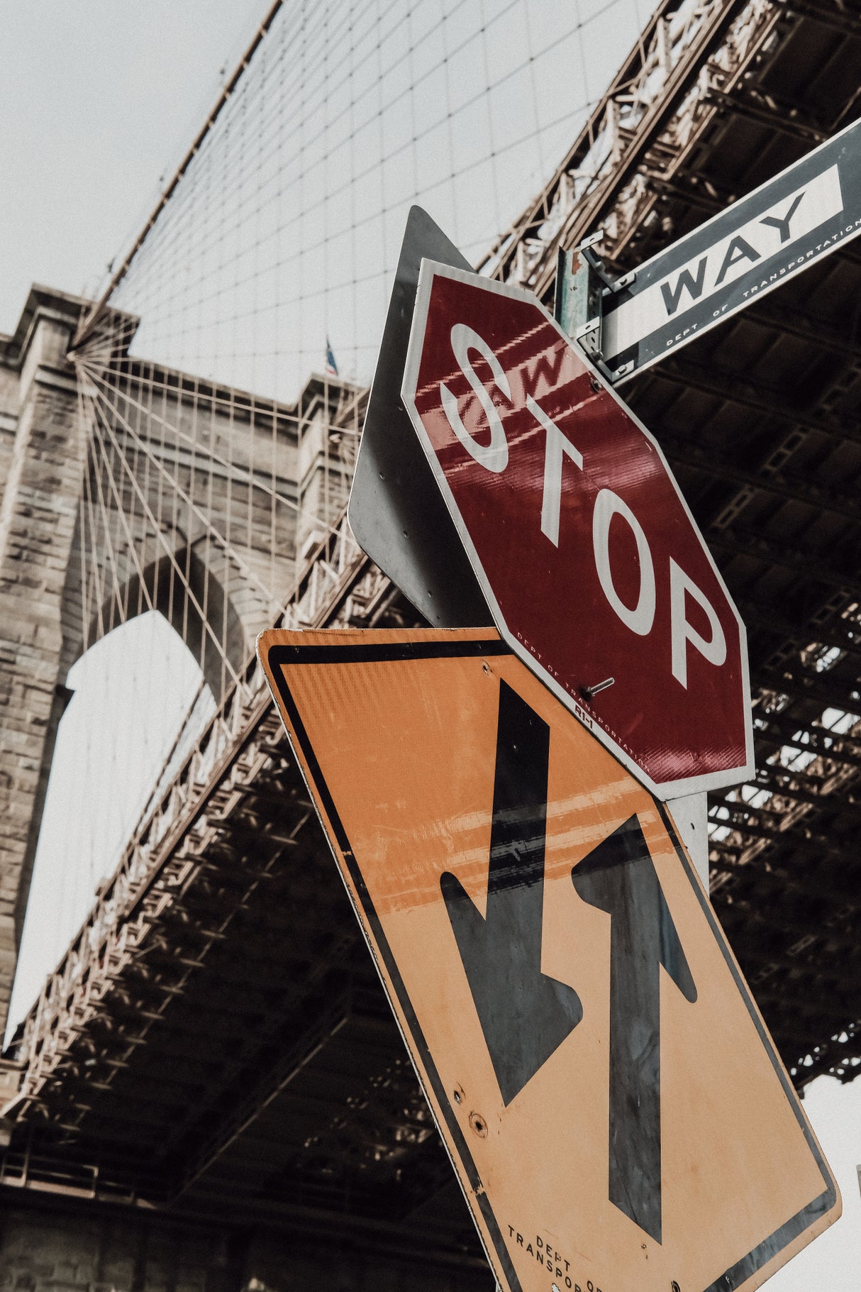 Brooklyn Bridge Stop Poster och Canvastavla