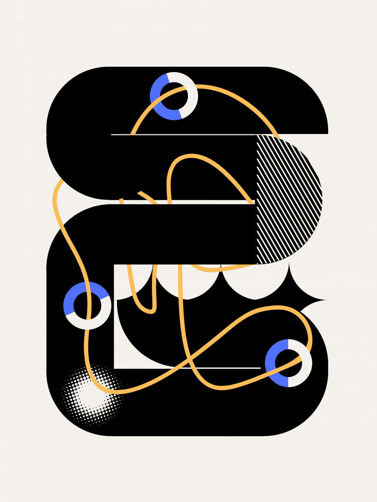 Geometrical Hoop In Loop Poster och Canvastavla