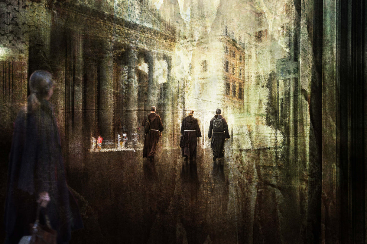 Friars in the historic center Poster och Canvastavla