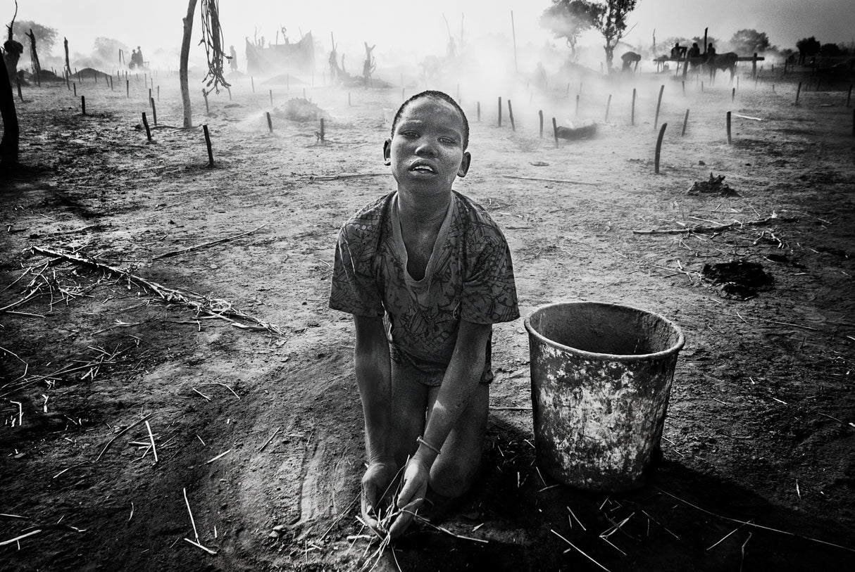 A scene of life in a mundari cattle camp-V - South Sudan Poster och Canvastavla