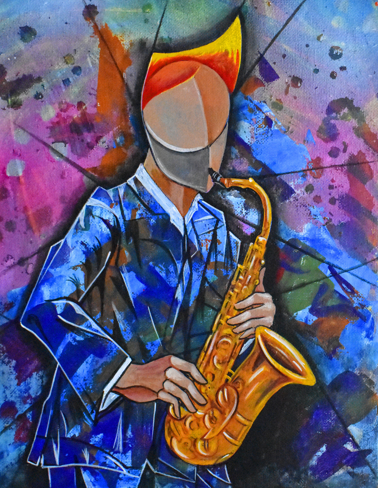 Jazz sax man Poster och Canvastavla