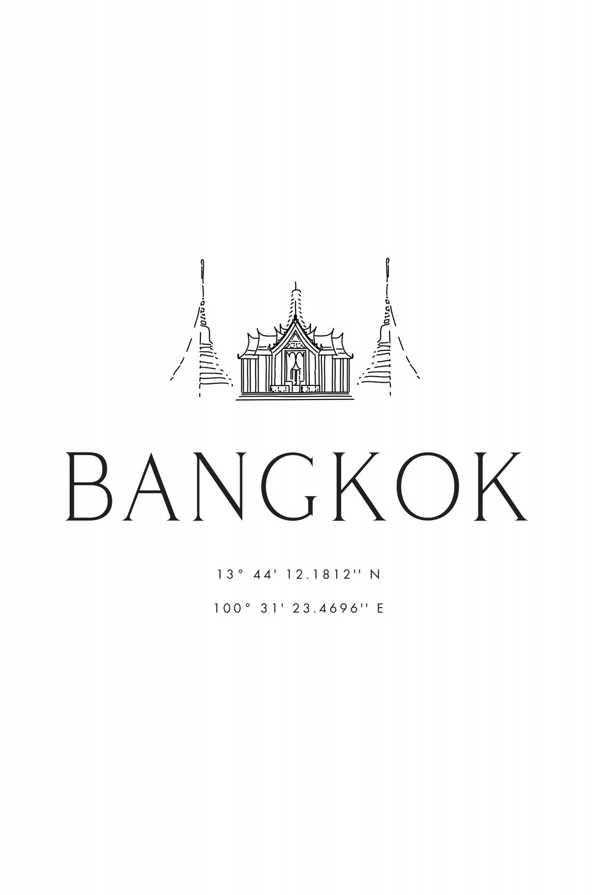 Bangkok coordinates Poster och Canvastavla